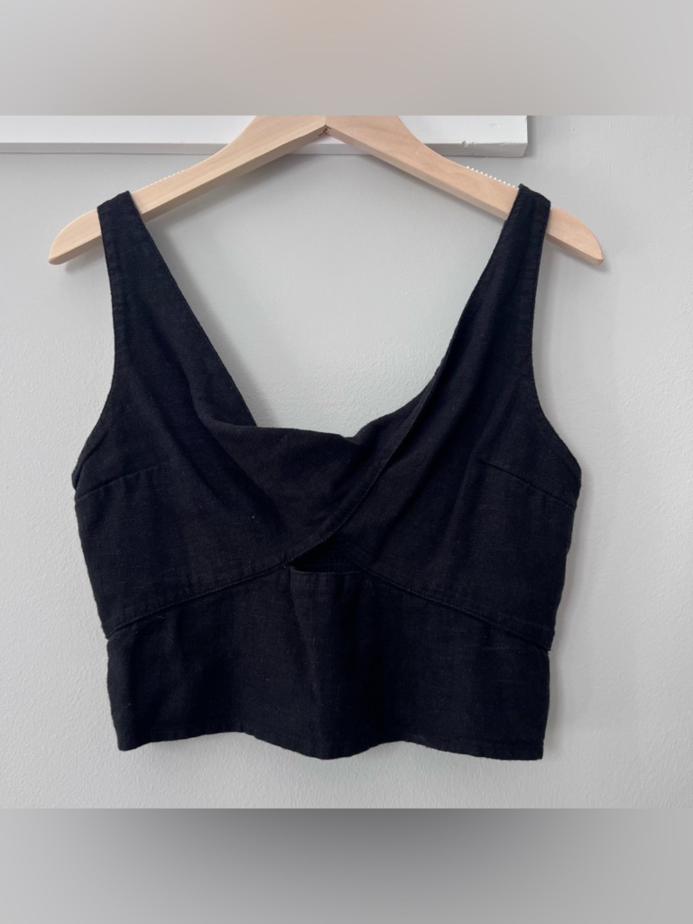 Abercrombie & Fitch Linen Blend Cropped Tank Top